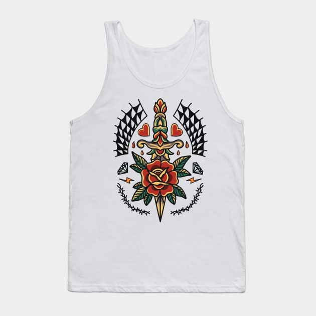 Rose dagger tattoo Tank Top by Artwork Simpson